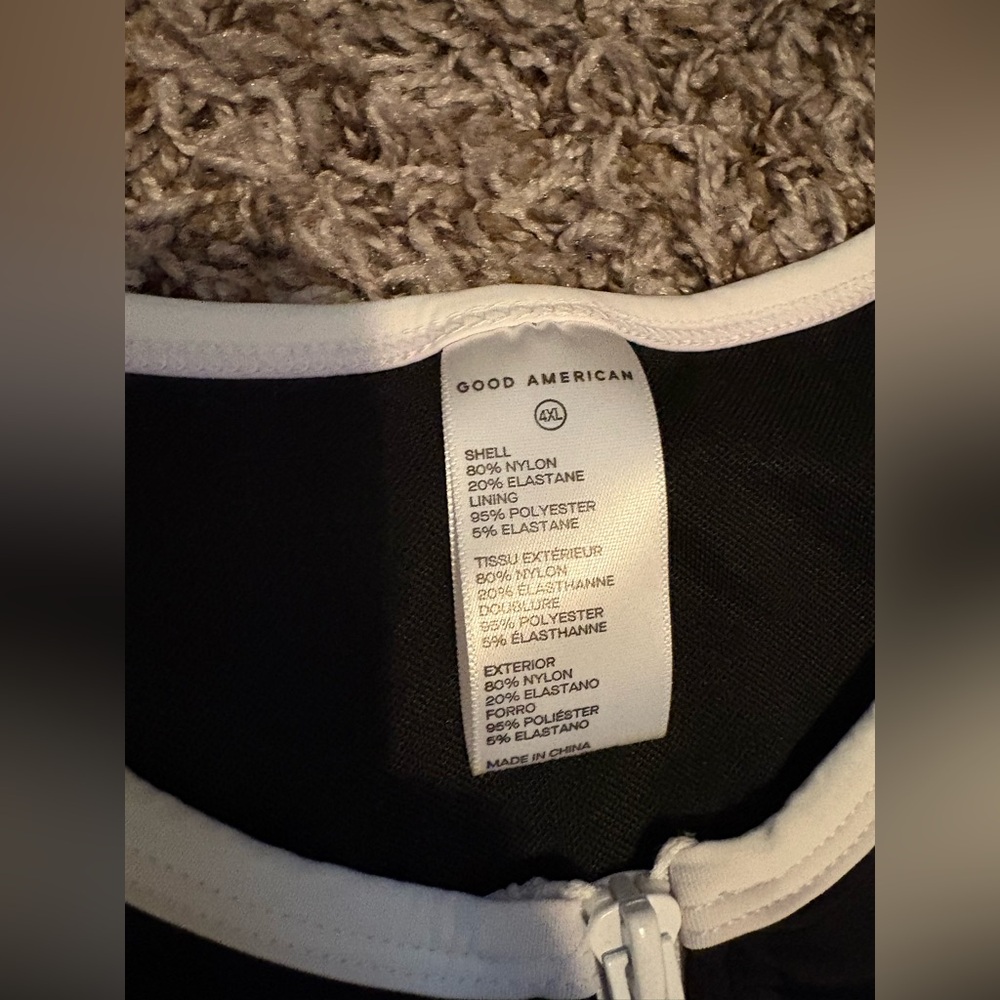 Good American Varsity Swim Dress (swim & cover up) - NWT- MSRP $116 -fits L-XXl - Picture 3 of 9